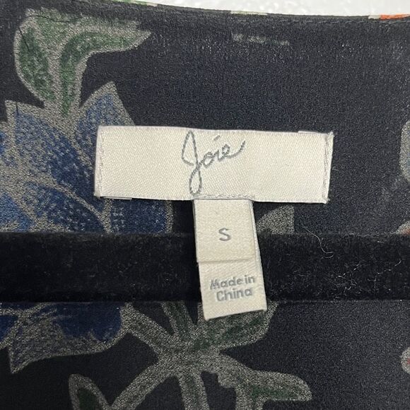 Joie High Neck Ruffled A Line Blouse Tank Blue and Orange Size Small - Picture 4 of 5